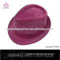 short brim pink fedora felt hat